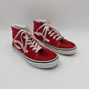 Vans Red High Top Sneaker Shoe 2.5Y Youth